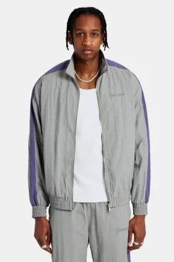 CLO-TOP-OUT Cernucci Panelled Nylon Track Jacket - Charcoal