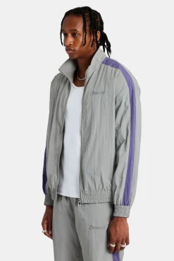 CLO-TOP-OUT Cernucci Panelled Nylon Track Jacket - Charcoal