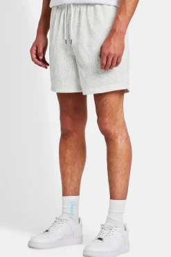 CLO-BOT Cernucci Repeat Logo Mesh Short - Light Blue