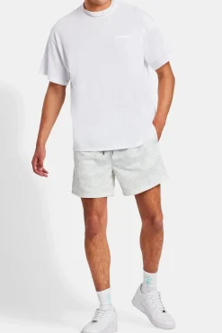 CLO-BOT Cernucci Repeat Logo Mesh Short - Light Blue