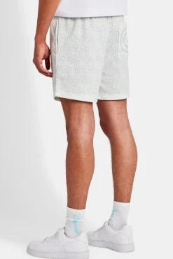 CLO-BOT Cernucci Repeat Logo Mesh Short - Light Blue