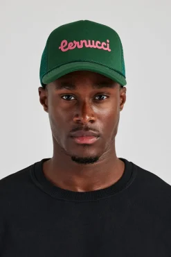 Women CLO-ACC Cernucci Script Mesh Trucker - Green