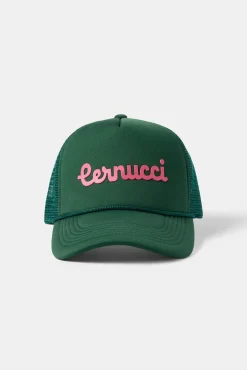 Women CLO-ACC Cernucci Script Mesh Trucker - Green