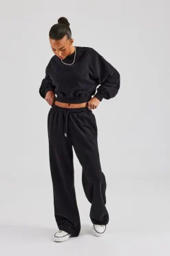 Women CLO-SET Cernucci Sweatshirt & Jogger - Black