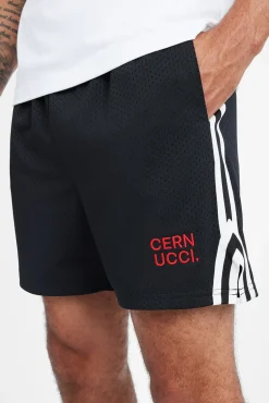 CLO-BOT Cernucci Text Mesh Short - Black