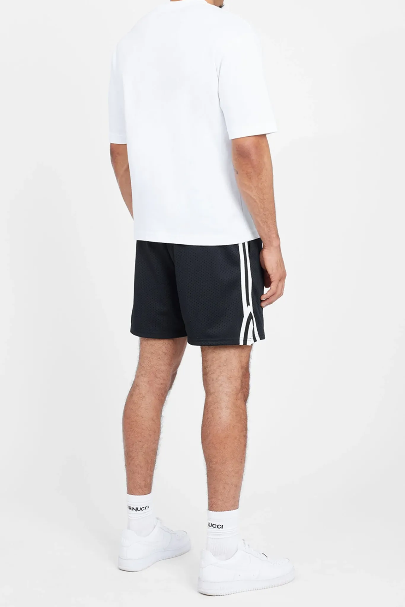 CLO-BOT Cernucci Text Mesh Short - Black