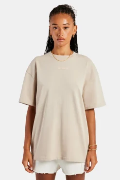 Women CLO-TOP-TEE Cernucci Tonal Oversized T-Shirt - Stone