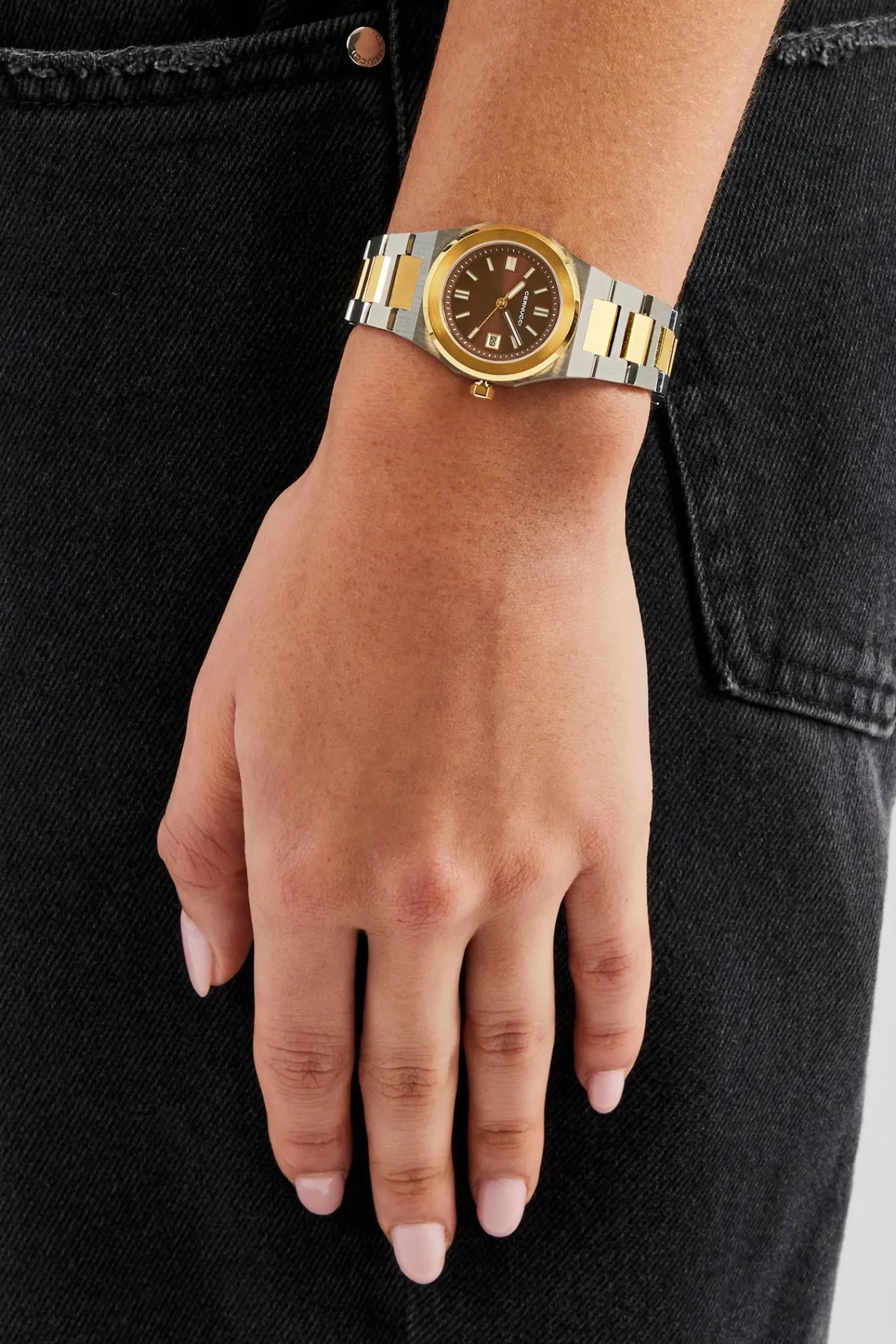 Women JWL-ACC-WAT Cernucci Two Tone Watch - Silver