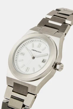 Women JWL-ACC-WAT Cernucci White Dial Polished Watch - Silver