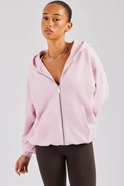 Women CLO-TOP-HS-HOOD Cernucci Zip Through Hoodie - Pink