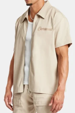 CLO-TOP-SHIR Cernucci Zip Twill Shirt
