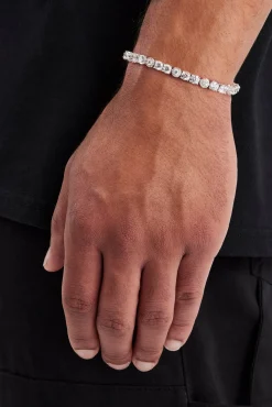 JWL-BRA Clear CZ Cluster Tennis Bracelet - 5mm