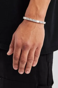 JWL-BRA Clear Double Baguette Stone Tennis Bracelet - 6mm