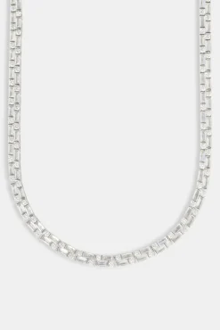 JWL-CHN Clear Double Baguette Stone Tennis Chain - 6mm
