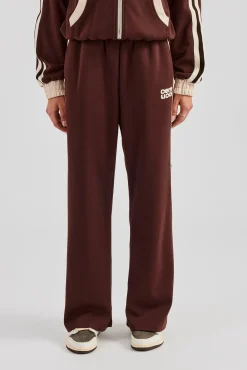 Women CLO-BOT-TRO Colour Block Wide Leg Track Pant - Chocolate