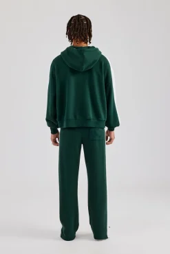 CLO-SET Contrast Panel Boxy Zip Through Tracksuit - Forest Green