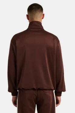 CLO-TOP-OUT Contrast Panel Track Jacket - Chocolate