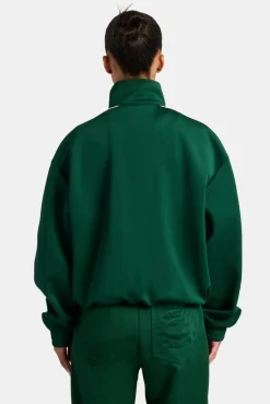 Women CLO-TOP-OUT Contrast Panel Track Jacket - Green