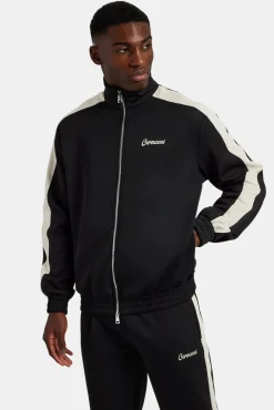 CLO-TOP-OUT Contrast Panel Track Jacket - Black