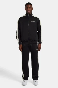 CLO-TOP-OUT Contrast Panel Track Jacket - Black