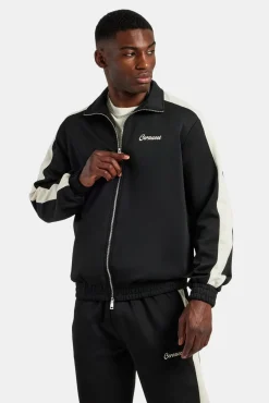 CLO-TOP-OUT Contrast Panel Track Jacket - Black