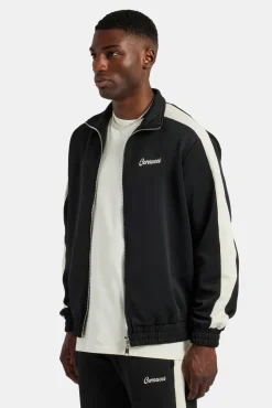 CLO-TOP-OUT Contrast Panel Track Jacket - Black
