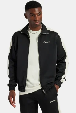 CLO-TOP-OUT Contrast Panel Track Jacket - Black