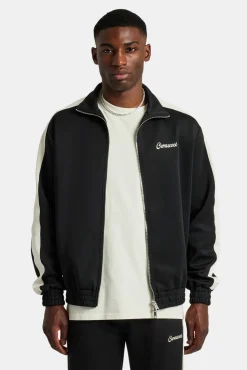 CLO-TOP-OUT Contrast Panel Track Jacket - Black