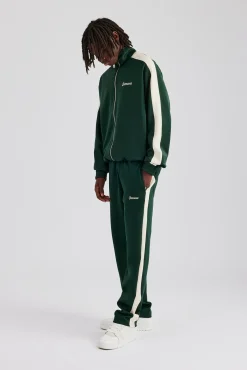 CLO-TOP-OUT Contrast Panel Track Jacket - Forest Green