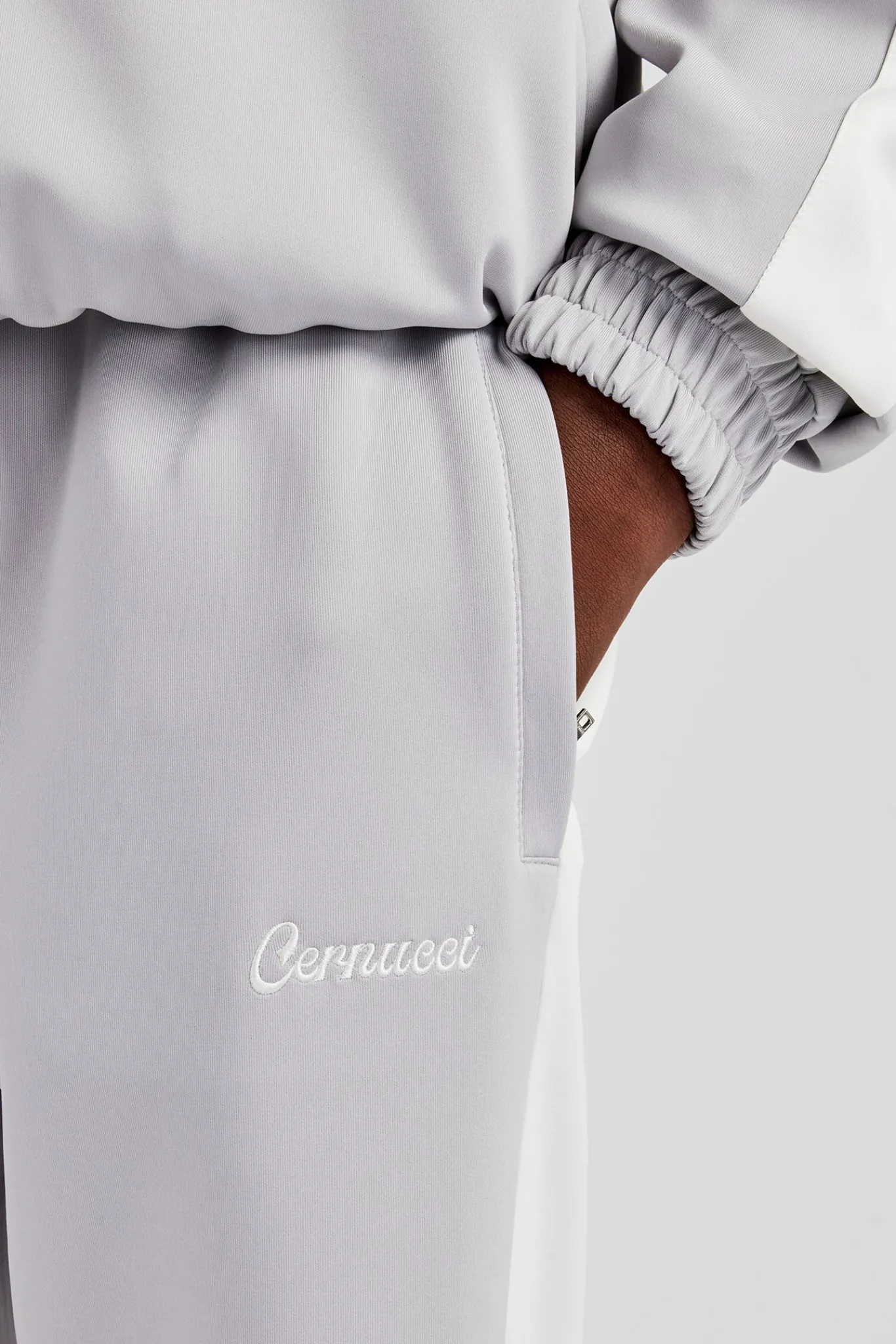 CLO-BOT-TRO Contrast Panel Track Pant - Grey