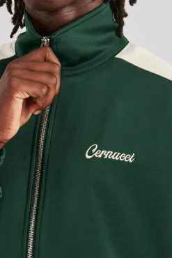 CLO-SET Contrast Panel Tracksuit - Forest Green