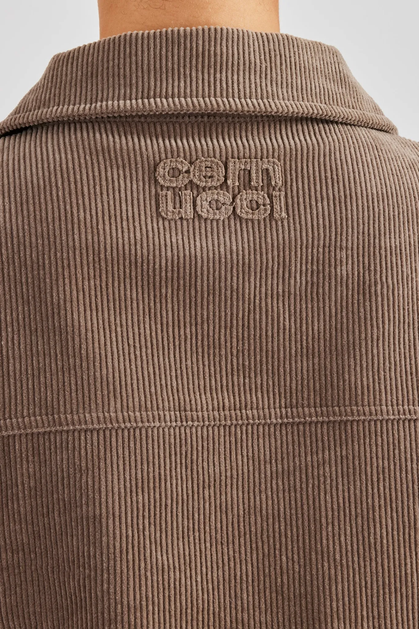 Women CLO-SET Cropped Cord Jacket & Trouser - Taupe