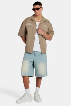 CLO-BOT-DEN Denim Bermuda Jorts - Bleach Wash