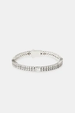 Women JWL-BRA Double Row Clear Gemstone Tennis Bracelet - 5mm