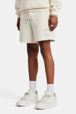 CLO-BOT Embellished C Relaxed Shorts - Ecru