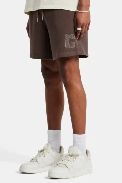 CLO-BOT Embellished C Relaxed Shorts - Chocolate