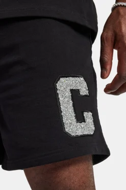 CLO-BOT Embellished C Relaxed Short - Black