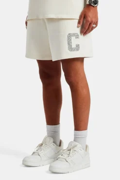 CLO-BOT Embellished C Relaxed Short - Off White