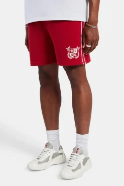 CLO-BOT Embroidered Crest Jersey Short - Red