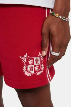 CLO-BOT Embroidered Crest Jersey Short - Red