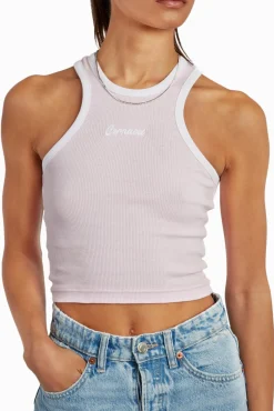 Women CLO-TOP-TEE Embroidered Crop Vest - Pink