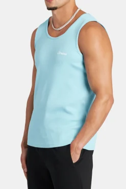 CLO-TOP-TEE Embroidered Slim Fit Vest - Blue