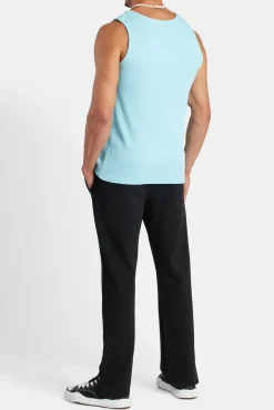 CLO-TOP-TEE Embroidered Slim Fit Vest - Blue