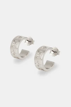 JWL-EAR Engraved Motif Huggie Earrings - 15mm