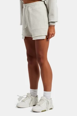 Women CLO-BOT Esportivo Embroidered Short - Grey Marl