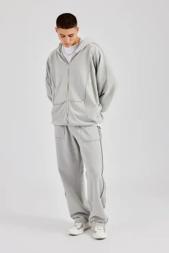 CLO-SET Exposed Seam Tracksuit - Ash Grey