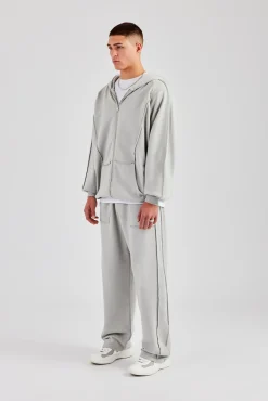 CLO-SET Exposed Seam Tracksuit - Ash Grey
