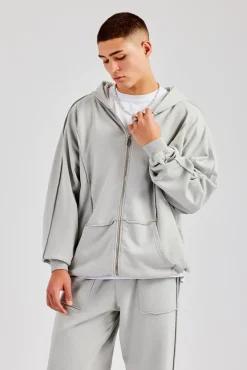 CLO-SET Exposed Seam Tracksuit - Ash Grey