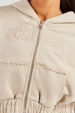 Women CLO-SET Exposed Seam Tracksuit - Stone