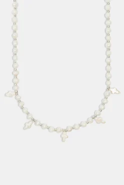 JWL-NECK-PRL Freshwater Pearl Cross Necklace